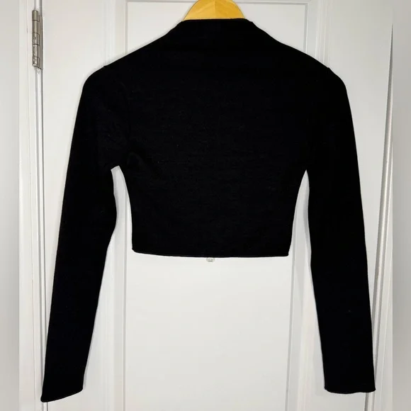 Zara Black Zip-Up Cropped Sweater - SKU 1075 - Picture 3 of 7